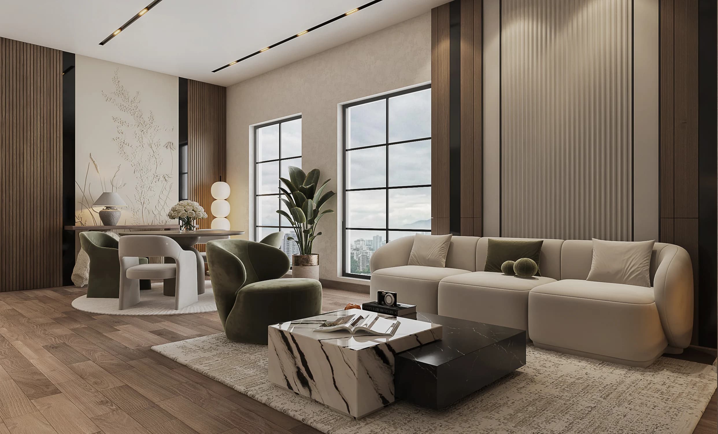Open Lounge & Dining Area