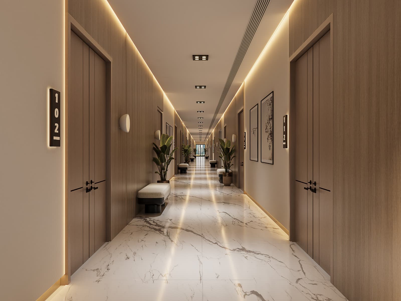 8-ft Wide Executive Residential Corridor