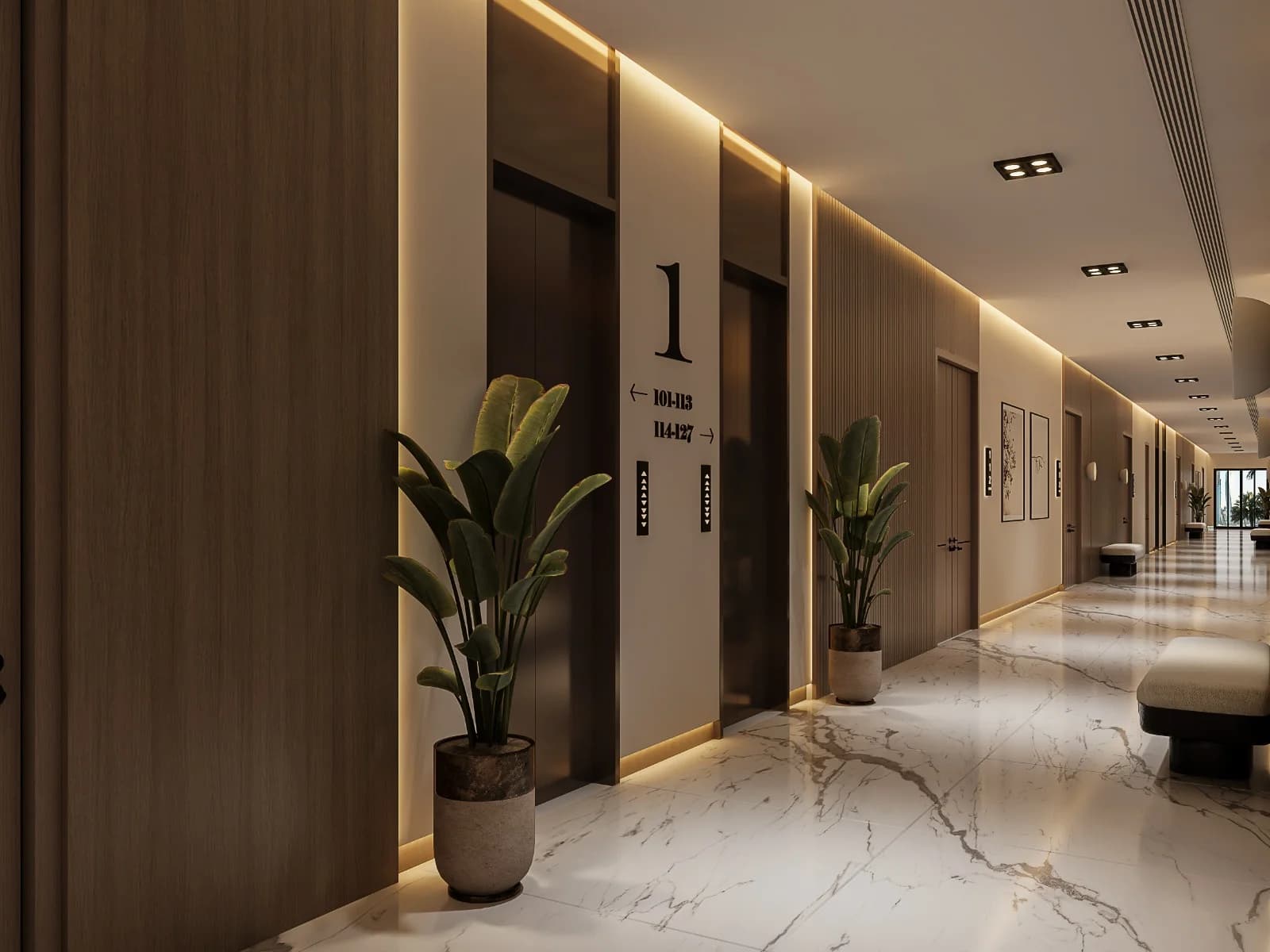 Floor 1 Elevator & Reception Lobby